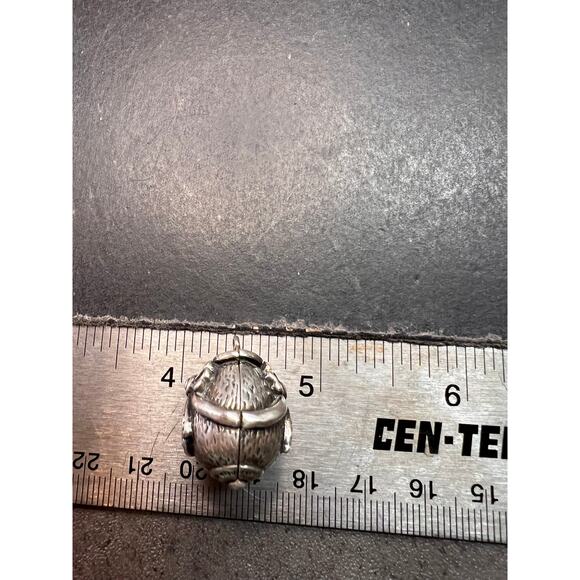 Vintage Sterling Silver MCM Hinged Egg Locket Charm Pendant Jewelry - Picture 16 of 16